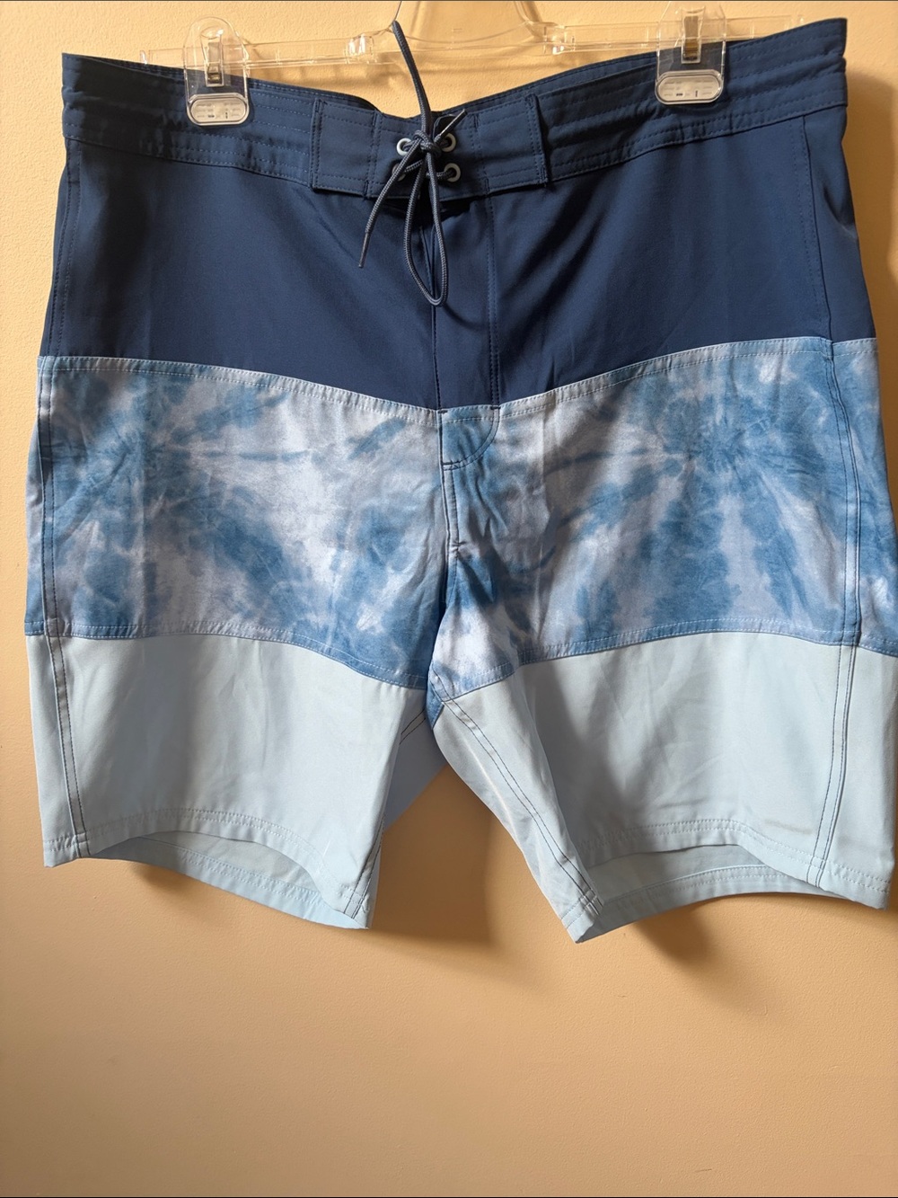 Old Navy Blue Tone Colorblock & Tie-Dye Swim Board Shorts